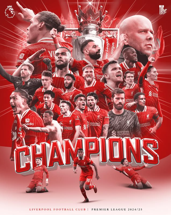 Liverpool FC LFC Winner The Premier League Champions 2025 For The 20th Time