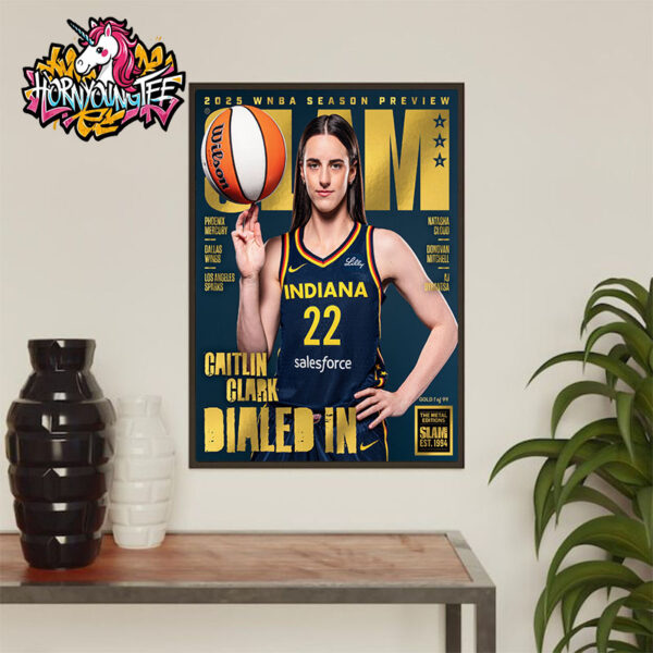 2025 WNBA Caitlin Clark Player’s Indiana Fever The Cover Of Slam Magazine Poster Home Decor Canvas