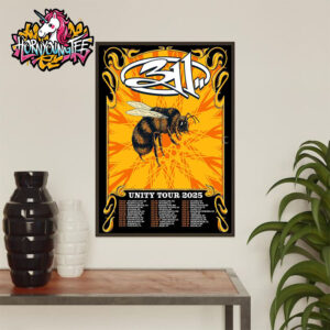 311 Band Unity Tour 2025 Bee Challenge Poster Schedule Cities Tour Dates Poster Home Decor Canvas