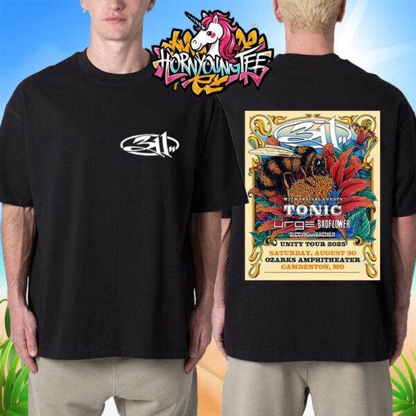 311 Band Unity Tour 2025 Performing At Ozarks Amphitheater Camdenton MO On August 30 2025 Poster For Show Unisex T-Shirt Two Sides