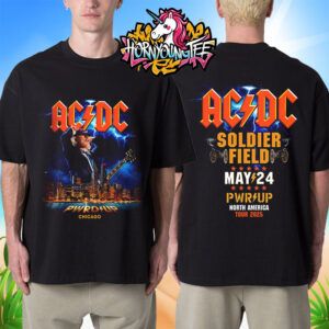 ACDC Chicago Pwr Up Tour 2025 Merchandise For Show At Soldier Field On May 24 2025 North America Tour Unisex T-Shirt Two Sides
