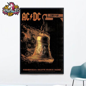 ACDC Pwr Up Tour 2025 Brings Hells Bell To Gillette Stadium In Foxborough MA On May 4 2025 Limited Merchandise For Show Poster Home Decor Canvas