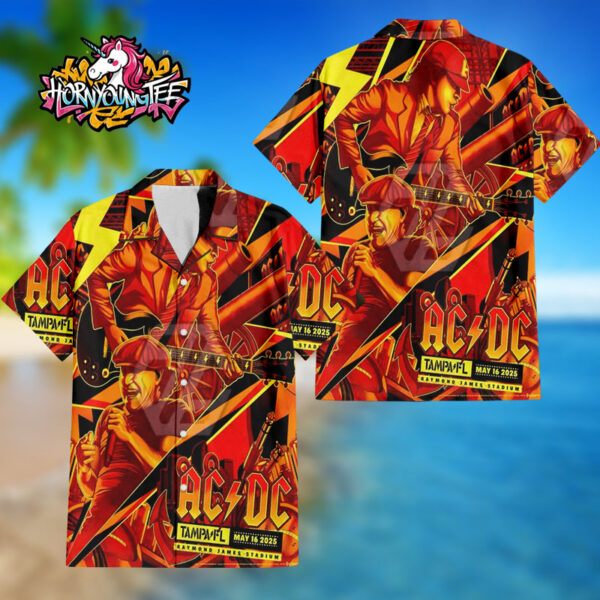ACDC Pwr Up Tour 2025 Event Poster Show At Raymond James Satdium In Tampa Florida On May 16 2025 Regular Hawaiian Shirt