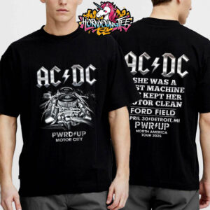 ACDC Pwr Up Tour 2025 Motor City Live Concert Show At Ford Field On April 30 2025 In Detroit MI Unisex T-Shirt Two Sides