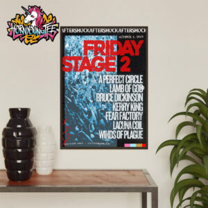 After Shock Festival Friday Stage 2 On October 3 2025 Poster  Line Up Poster Home Decor Canvas