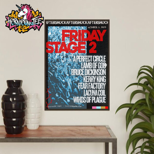 After Shock Festival Friday Stage 2 On October 3 2025 Poster  Line Up Poster Home Decor Canvas