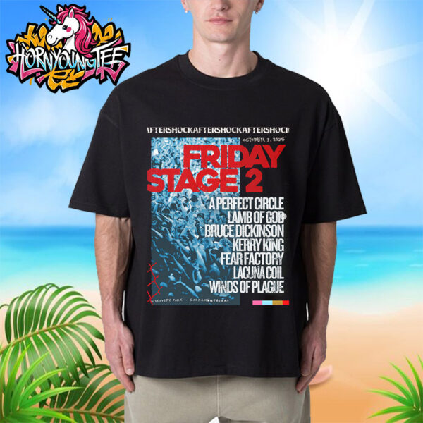 After Shock Festival Friday Stage 2 On October 3 2025 Poster Line Up Unisex T-Shirt