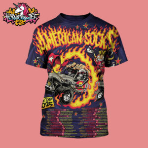 American Socks World Tour Poster Schedule Tour Dates Europe And UK Tour 2025 Merchandise All Over Print Shirt