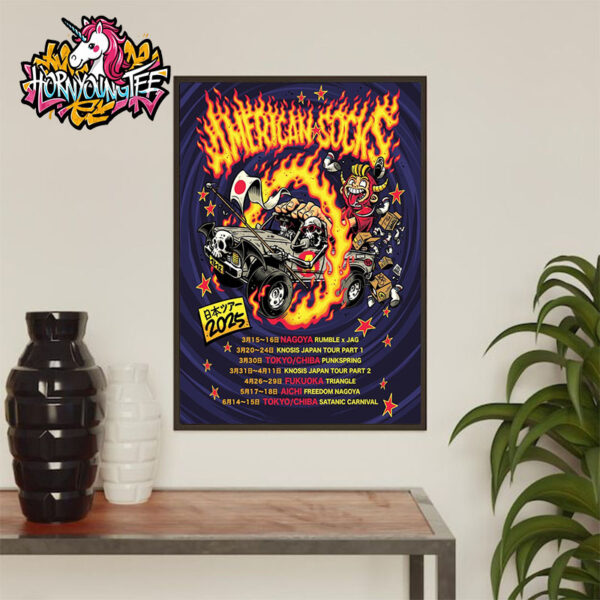 American Socks World Tour Poster Schedule Tour Dates List Japan Tour 2025 Merchandise Poster Home Decor Canvas