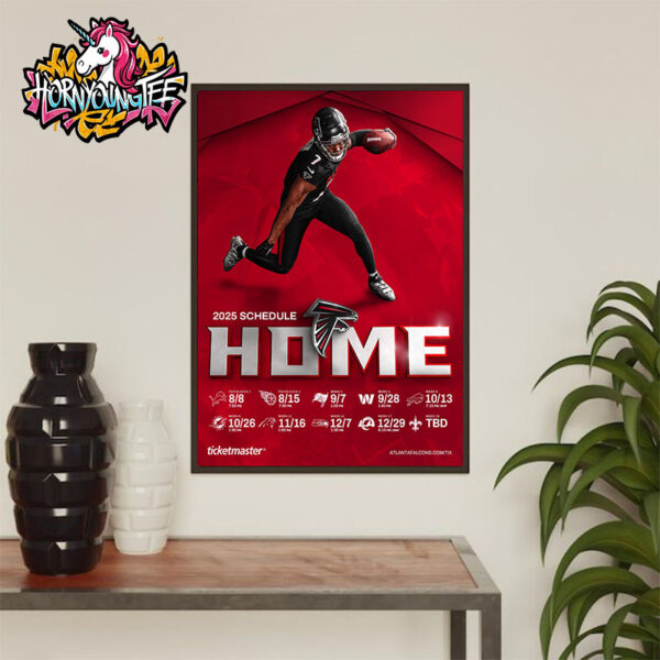 Atlanta Falcons NFL 2025 Home Schedule Poster Home Decor Canvas