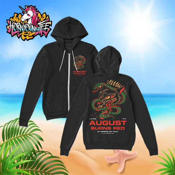 August Burns Red North American Tour Spring 2025 My Demons Die Today Snake Dragon Zip Up Hoodie