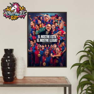 Barcelona FC Celebrates The Champions La Liga Championship 2024-25 Merchandise Poster Poster Home Decor Canvas