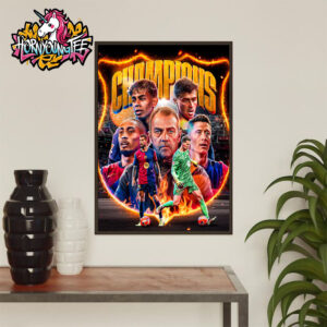 Barcelona FC Won La Liga 2025 Championship Celebrates The Champions King Of La Liga Poster Home Decor Canvas