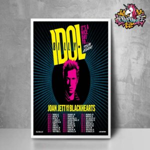 Billy Idol Its A Nice Day To Tour Again 2025 With Joan Jett And The Blackhearts Schedule Cities Tour Dates Poster Home Decor Canvas