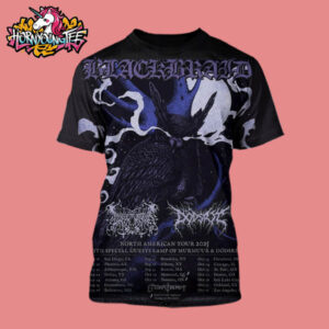 Blackbraid Band North American Tour 2025 With Lamp Of Murmuur And Dodsrit Poster Schedule Cities Tour Dates All Over Print Shirt