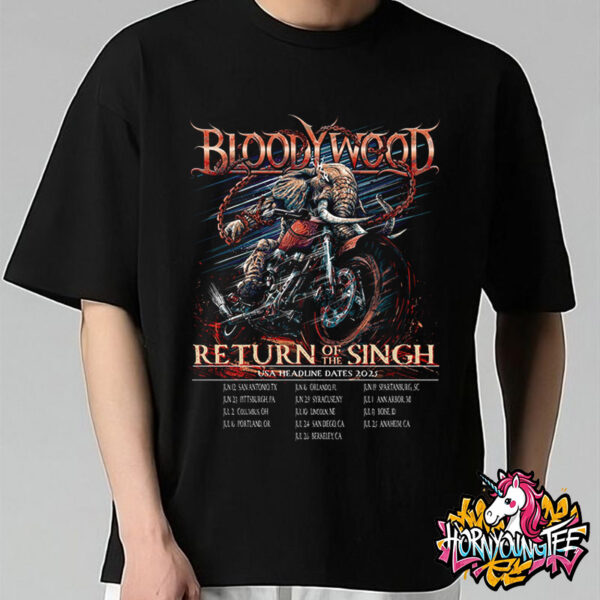 Bloodywood Band Return Of The Singh USA Headline Dates 2025 Schedule Cities Tour Dates Poster For Show Unisex T-Shirt