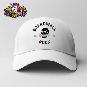 Boardwalk Rock Festival 2025 In Ocean City MD On May 17-18 2025 Skull & Rose White Hat Cap