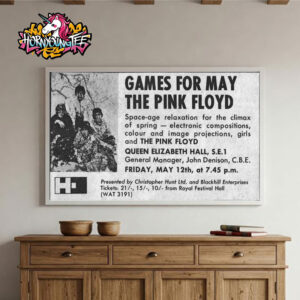 Celebration Pink Floyd Game For May The Pink Floyd Music Show At Queen Elizabeth Hall On May 12 1967 Poster Home Decor Canvas Horizontal
