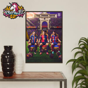 Century Of Barca Goals For Roberts Lewandowski Poster Home Decor Canvas