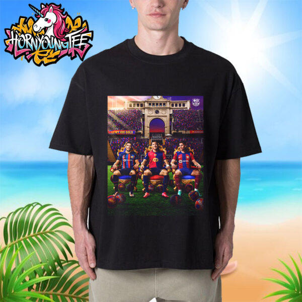 Century Of Barcelona Goals For Roberts Lewandowski Unisex T-Shirt
