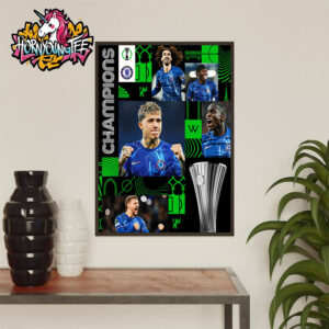 Chelsea FC New Champions 2025 UEFA Conference League Champions Poster Home Decor Canvas
