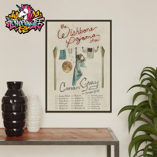 Conan Gray Poster Tour The Wishbone Pajama Show Schedule Cities Tour Dates Poster Home Decor Canvas
