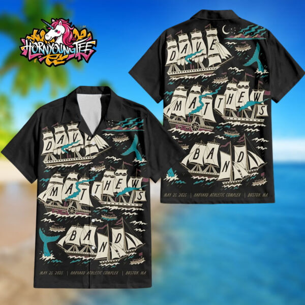 Dave Matthews Band Poster Show Tonights At Harvard Athletic Complex On May 25 2025 Boston MA Regular Hawaiian Shirt