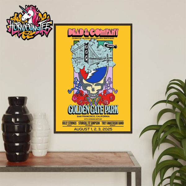 Dead And Company Poster 3 Nights At Golden Gate Park In San Francisco California On August 123 2025 Poster Home Decor Canvas