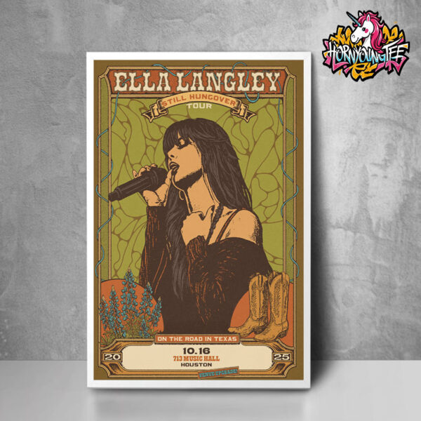 Ella Langley Still Hungover Tour 2025 On The Road In Texas Show At 713 Music Hall In Houston On October 16 2025 Poster Home Decor Canvas