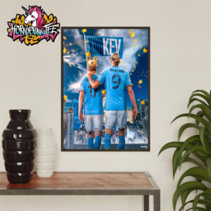 Erling Haaland Says Thank You To Kevin De Bruyne King Kev Poster Home Decor Canvas