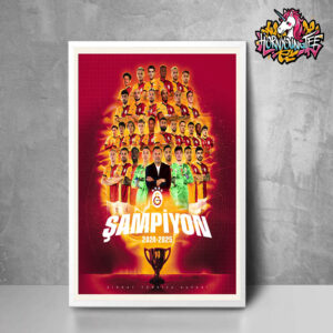 Galatasaray SK The Champion Of Ziraat Turkiye Kupası Championship 2024-2025 Poster Home Decor Canvas