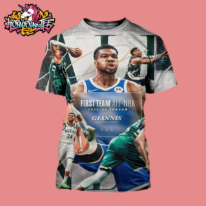 Giannis Antetokounmpo First Team All NBA 2024-25 Season Selections All Over Print Shirt