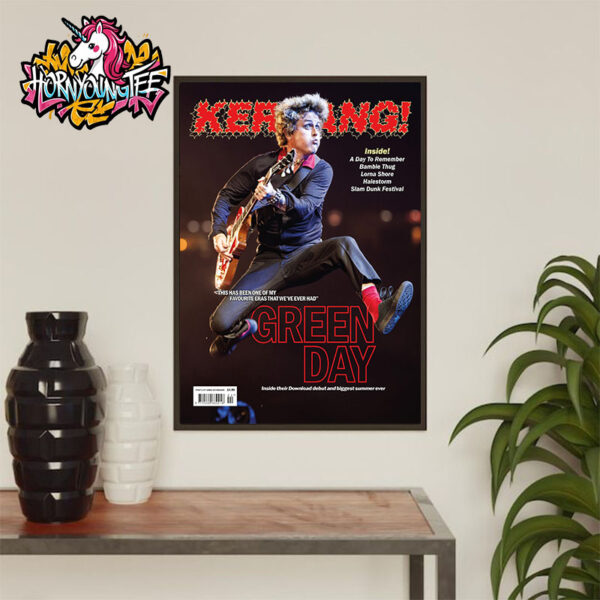 Green Day On The Cover Of The New Kerrang Poster Home Decor Canvas