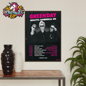 Green Day Venue Poster South America 25 Tour Schedule Cities Tour Dates Poster Home Decor Canvas