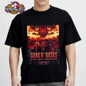 Gun N Rose World Tour 2025 Venue Poster Tour In Taiwan On May 10 2025 At TW Taoyuan Sunlight Arena Taoyuan City Unisex T Shirt