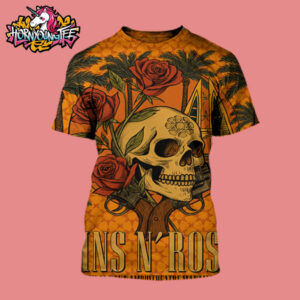 Guns N Roses Event Poster Show At Al Dana Amphitheatre In Manama Bahrain On May 20 2025 Skull Guns Arts All Over Print Shirt