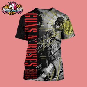 Guns N Roses Riyadh Poster Show On May 23 2025 At Mohammed Abdu Arena All Over Print Shirt