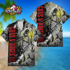 Guns N Roses Riyadh Poster Show On May 23 2025 At Mohammed Abdu Arena Regular Hawaiian Shirt