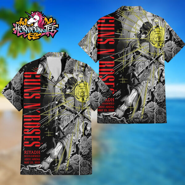 Guns N Roses Riyadh Poster Show On May 23 2025 At Mohammed Abdu Arena Regular Hawaiian Shirt