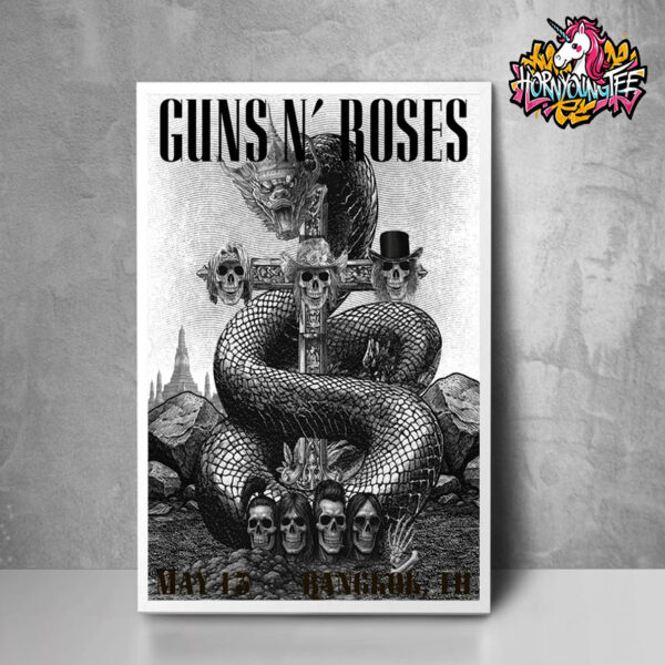 Guns N Roses Summer Tour 2025 In Bangkok TH On May 13 Poster For Show Tonight Tribute To Fans Poster Home Decor Canvas