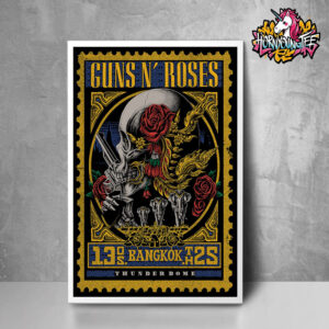 Guns N Roses Summer Tour 2025 Poster For Show Tonight At Thunder Dome Muang Thong Thani In Bangkok On May 13 2025 Poster Home Decor Canvas