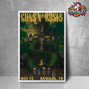 Guns N Roses Summer Tour 2025 Poster For Show Tonight In Bangkok TH On May 13 Poster Home Decor Canvas