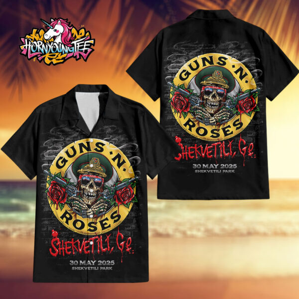 Guns N Roses Summer Tour 2025 Venue Poster Show Tonight At Shekvetili Park On May 30 2025 In Shekvetili GE Regular Hawaiian Shirt