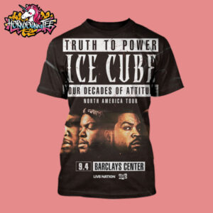 Ice Cube North America Tour 2025 Truth To Power Four Decades Of Attitude At Barclays Center On September 4 2025 In Brooklyn All Over Print Shirt