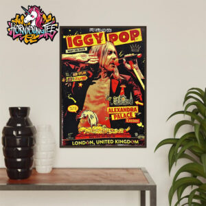 Iggy Pop Official Venue Poster For Show God Save The King Live At The Alexandra Palace In London UK On May 28 2025 Poster Home Decor Canvas
