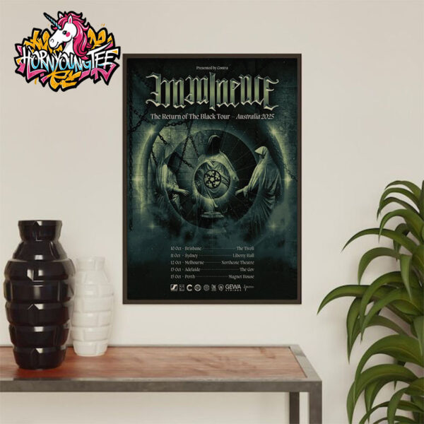 Imminence Australia 2025 The Return Of The Black Tour Held On October 2025 Poster Schedule Tour Dates Poster Home Decor Canvas