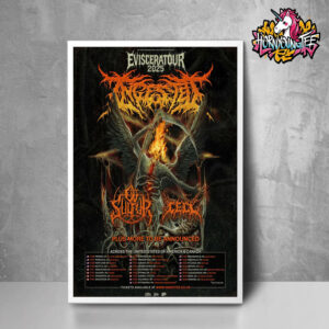 Ingested Band Eviscera Tour 2025 With Cell And Ov Sulfur Across USA And Canada Schedule Tour Dates Poster Home Decor Canvas