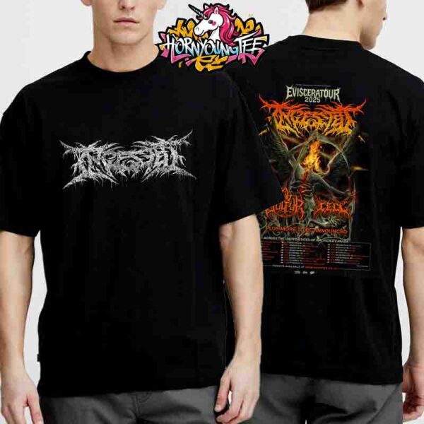 Ingested Band Eviscera Tour 2025 With Cell And Ov Sulfur Across USA And Canada Schedule Tour Dates Unisex T-Shirt Two Sides