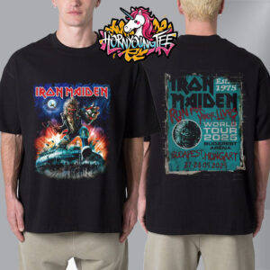 Iron Maiden Run For Your Lives 2025 World Tour Budapest Merchandise Tee Show At Budapest Arena On May 27-28 2025 In Hungary Unisex T-Shirt Two Sides