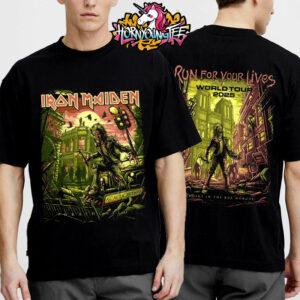 Iron Maiden Run For Your Lives World Tour 2025 Wrathchild Rue Morgue 2025 Tour Murders In The Rue Morgue Unisex T-Shirt Two Sides